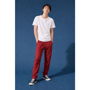 For Days Men’s Poplin Pant Garnet Red XL Organic Cotton Pull-On